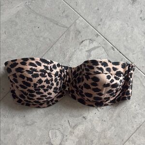 Zimmerman Leopard-print Bandeau Bikini Top In Leopard Animal Print sz 3/CD